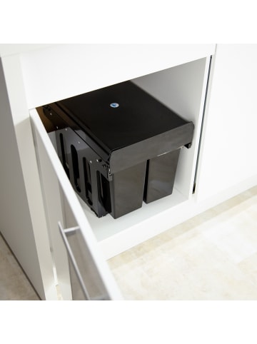 relaxdays Mülltrennsystem Schwarz 4x8L