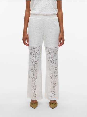 Vero Moda VMHONEY LACE NW LOOSE PANTS WVN GA in Snow White