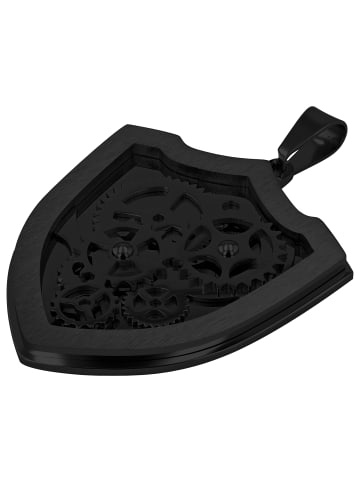 Adeliás Herren Anhänger – Gravuranhänger aus Edelstahl in schwarz