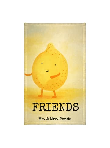 Mr. & Mrs. Panda Handtuch Beste Freunde Zitrone Design mit Spruch in Weiß