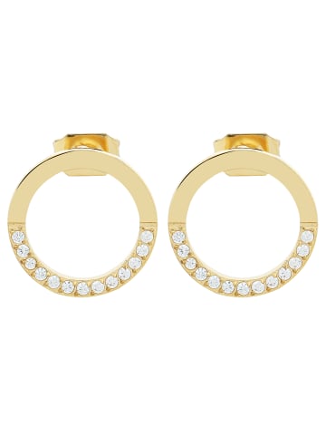 Adeliás Damen Ohrringe – Ohrstecker aus Edelstahl mit Strass Steinchen in gold