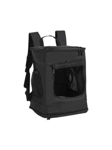 Haustier Rucksack klappbar mit Netzfenster in Schwarz 31.5x31.5x42 cm