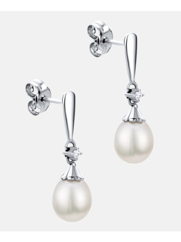Diamant L'éternel Ohrringe aus 375 Weißgold mit Diamant mit Perle