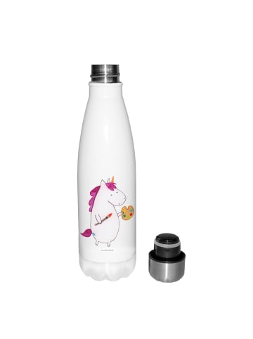 Mr. & Mrs. Panda Trinkflasche Edelstahl Einhorn Künstler ohne Sp... in Weiß