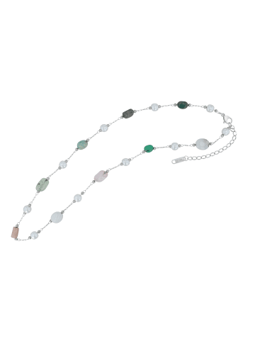 Adeliás Damen Halskette aus Edelstahl mit Süßwasserperle 40 cm in silber