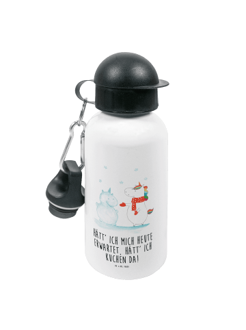 Mr. & Mrs. Panda Kindertrinkflasche Einhorn Schneemann mit Spruch in Weiß