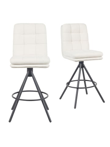 DUBI Möbel 2er-Set: Barhocker Tayo in Creme - (B)46 x (H)106 x  (T)57 cm