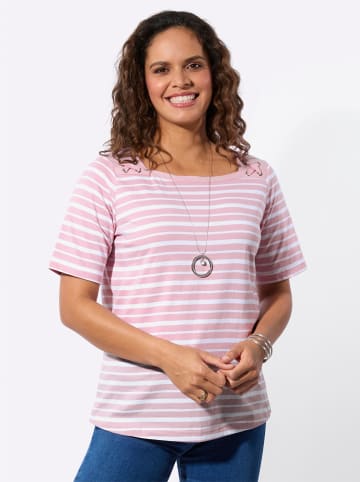 WITT WEIDEN Shirt-Set in rosé + rosé-weiß-geringelt