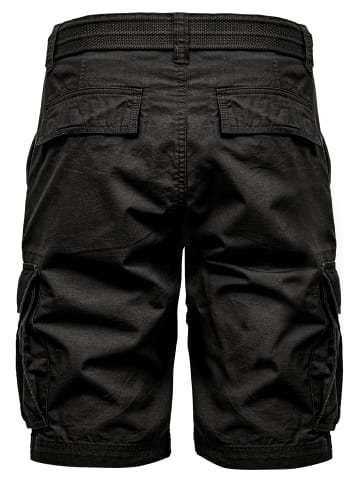 Humy Bermuda Chino Shorts mit Gürtel und Cargo Design A&S in Schwarz