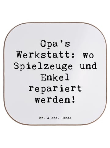 Mr. & Mrs. Panda Untersetzer Großeltern Werkstatt mit Spruch in Weiß