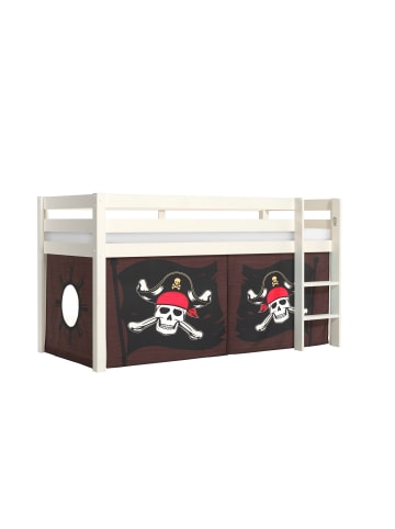 58 aufm Kessel KINDERBETT Karolina 210x114x106 Massivholz Weiß Textilset Caribian
