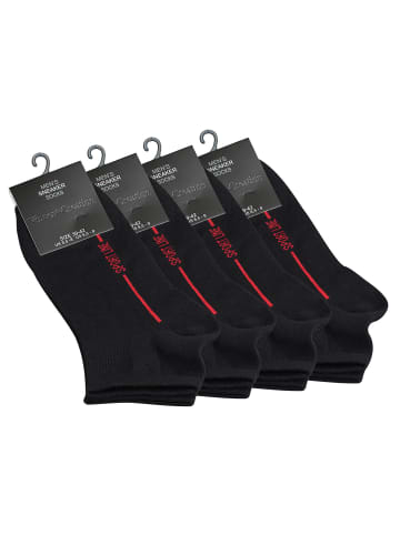 Vincent Creation® Sneaker Socken 8 Paar, „Sport Line“ in Schwarz