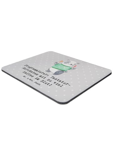 Mr. & Mrs. Panda Mousepad Programmierer Kaffeeheld mit Spruch in Grau Pastell