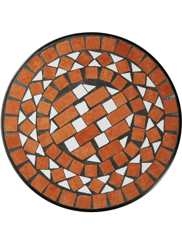 tectake Balkontisch zum Einhängen, 30 x 30 x 61,5 cm, Mosaik und Zement