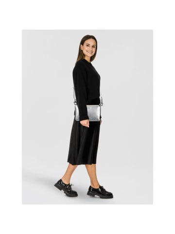 Mandarina Duck Mellow Metal Umhängetasche Leder 23 cm in silver