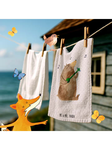 Mr. & Mrs. Panda Handtuch Bär Gitarre ohne Spruch in Grau Pastell