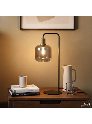 home24 Tischleuchte MOME Typ A in Grau / Schwarz