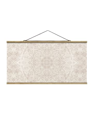 WALLART Stoffbild - Mandala Aquarell Muster Ornament beige in Creme-Beige