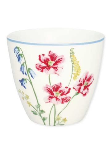 Greengate Latte Cup ELWIN Weiß mit Blumen