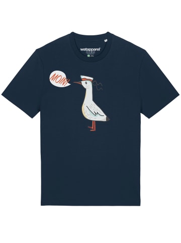 wat? Apparel T-Shirt Moin Seagull in Dunkelblau