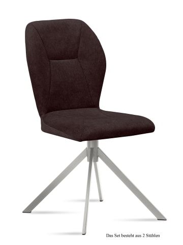 58 aufm Kessel ESSZIMMERSTUHL (2er-Set) Dorthy 51x92x60 Edelstahl/Espresso