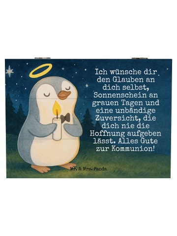 Mr. & Mrs. Panda Ordnungsbox Pinguin Kommunion Design mit Spruch in Weiß