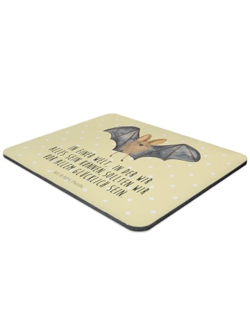 Mr. & Mrs. Panda Mouse Pad Fledermaus Flügel mit Spruch in Gelb Pastell