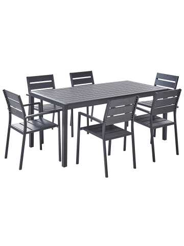 Beliani 7-tlg Gartentisch Set VERNIO in Schwarz
