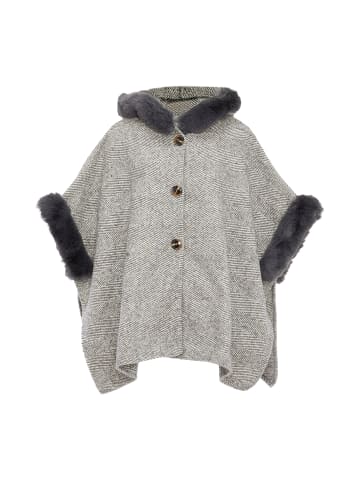 Usha Women Poncho in Hellgrau