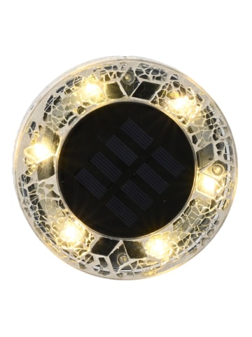 MARELIDA LED Solar Bodenleuchte in Mosaikoptik Wegbeleuchtung H: 11,5cm in grau