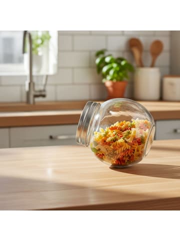 relaxdays 5x Bonbongläser in Transparent/ Silber - 650 ml