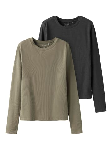 TWO SOON 2er-Pack Oberteil in Dark Grey Melange