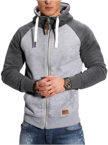 behype Sweatjacke - BHSILA Hoodie Weicher Kapuzenpullover Sweatshirt in Hellgrau