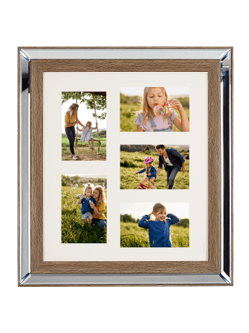 Beliani Fotorahmen SINTA in Silber/Braun/Beige - (W) 44 x (H) 49 x (L) 5 cm