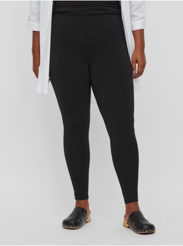 Vila Einfarbige Leggings Stretch Stoff Hose Übergröße Plus Size VIJENNI in Schwarz