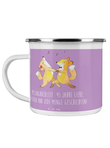 Mr. & Mrs. Panda Tasse 45. Hochzeitstag Messinghochzeit mit Spruch in Lavendeltraum