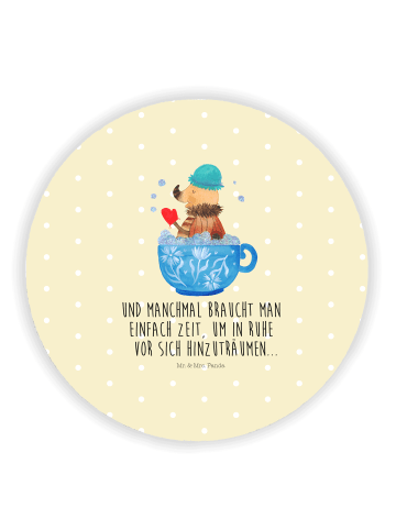 Mr. & Mrs. Panda Kühlschrankmagnet Nachtfalter Schaumbad mit Spruch in Gelb Pastell