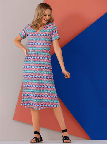 Sieh an! Kleid in aqua-grapefruit-bedruckt