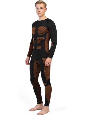 normani 2 x Thermounterhose Lange Skiunterwäsche für Herren in Orange