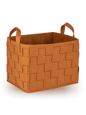 N8WERK Aufbewahrungskorb Filz 40cm rostbraun mit Henkel Braun
