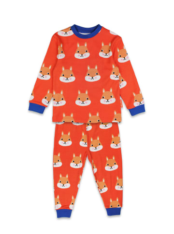 Toby Tiger Schlafanzug mit Eichhörnchen Print in orange