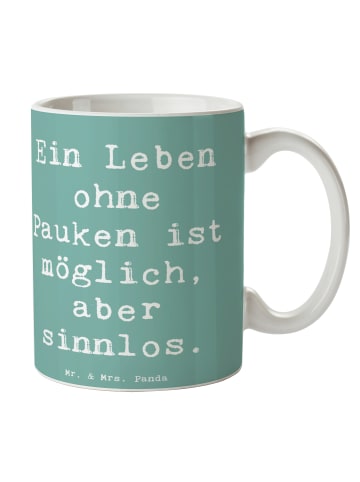 Mr. & Mrs. Panda Kaffeetasse Spruch Pauken Leben mit Spruch in Meeresbrise