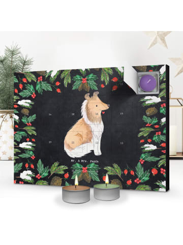 Mr. & Mrs. Panda Adventskalender Langhaar Collie Moment ohne Spruch in Kreidetafel
