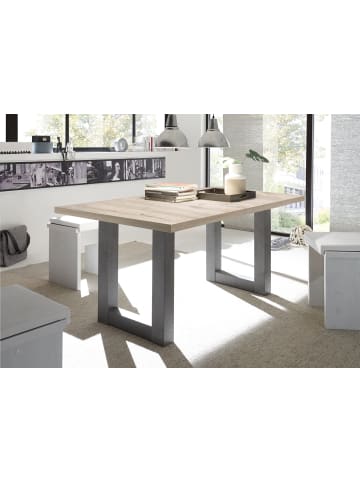 58 aufm Kessel ESSTISCH ausziehbar Eila 3 160 x 90 x 75 Esszimmertisch Graphit/Eiche Sägerau