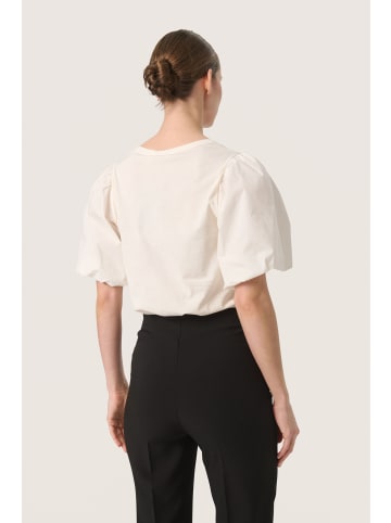 Soaked in Luxury Kurzarm-Bluse SLFilippa Gerade Passform in Whisper White
