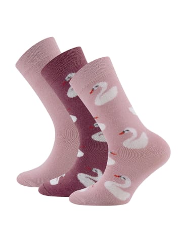 ewers 3er-Set Socken 3er Pack Schwan in rosa