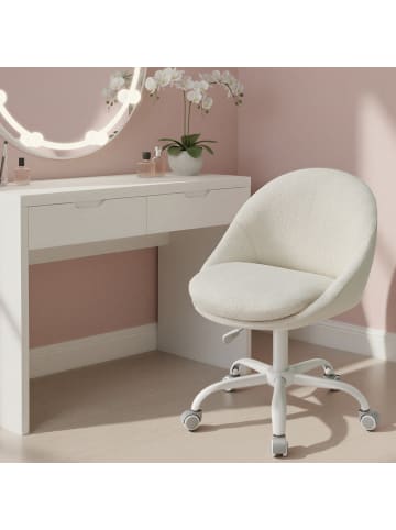 SONGMICS Bürostuhl Lenna in Beige-Weiß - (B)60 x (H)(80-90) x (T)60 cm