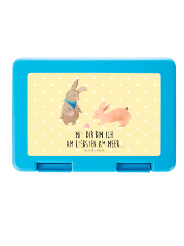 Mr. & Mrs. Panda Bentobox Hasen Muschel mit Spruch in Gelb Pastell
