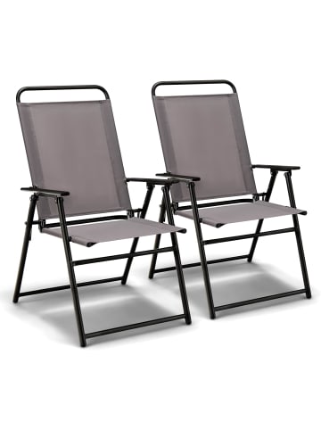 COSTWAY 2er Set Gartenstühle klappbar in Grau