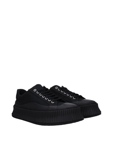 Schwarz Stoff Plateau Sneaker
